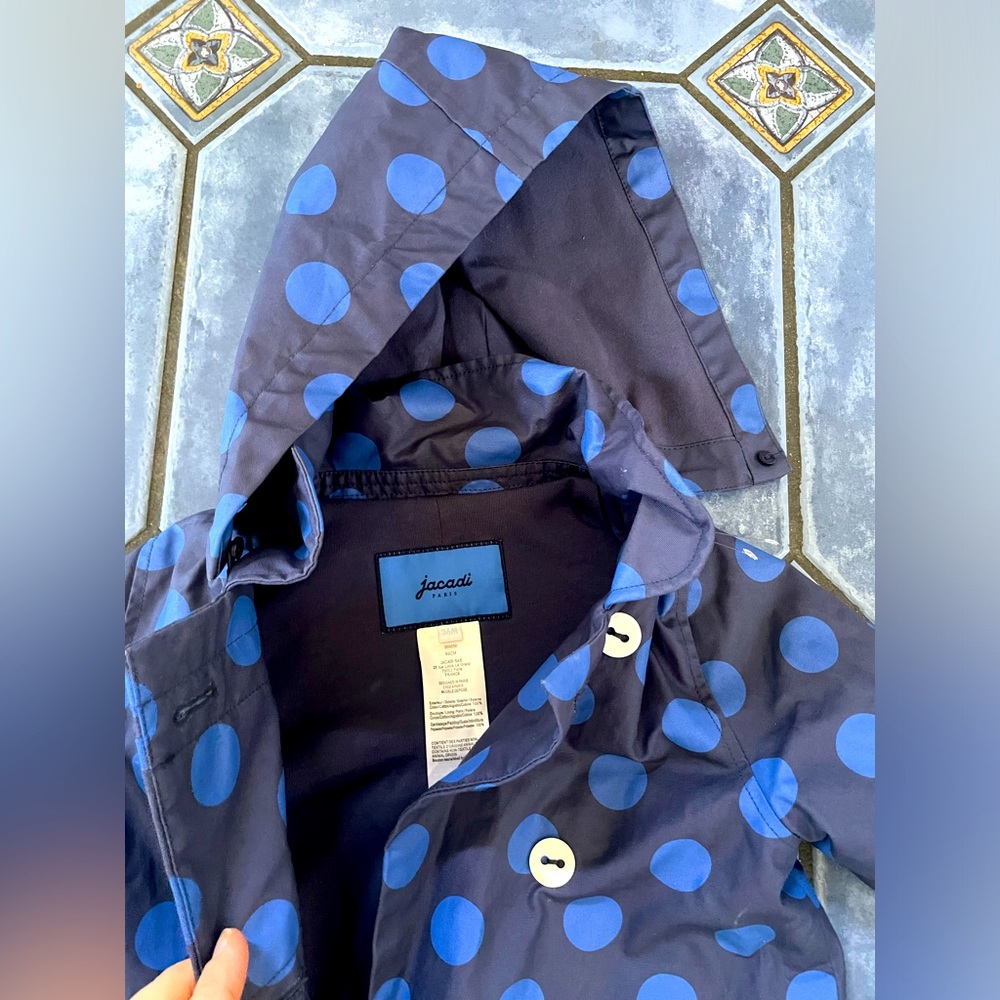Jacadi Paris - 36M - Blue polka dot raincoat